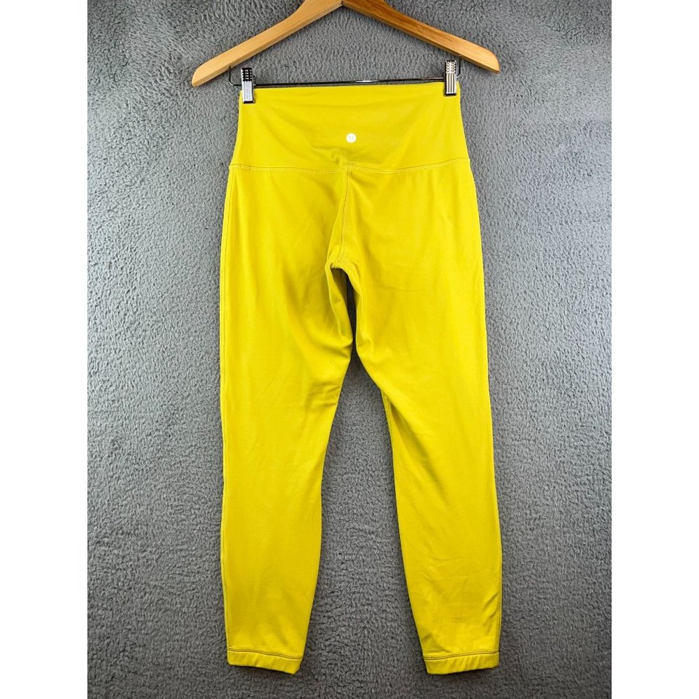 LULULEMON ALIGN HIGH RISE PANT 25” Leggings Yellow Serpentine SIZE 8